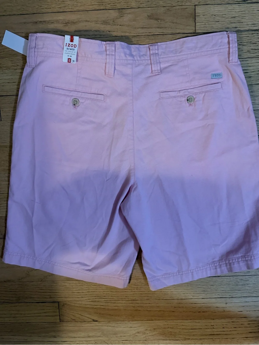 NWT IZOD Saltwater Pink Chino Shorts Men’s 34 Preppy Country Club